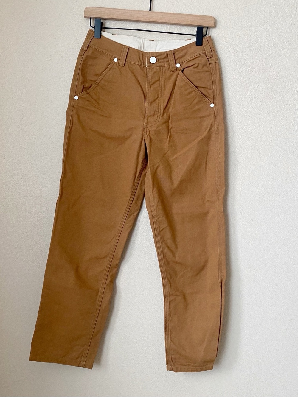Topo Designs Women's Size 2 Chore Pants Utility Carpenter Canvas Brown Tan